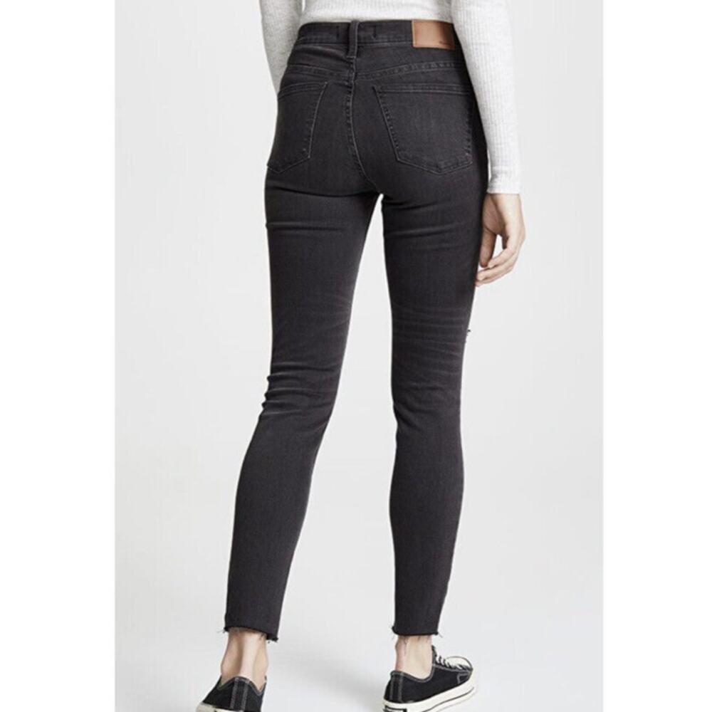 Madewell 9" High-Rise Skinny Denim Jeans Black Cotton Hi-Rise Dark Wash Sz 30